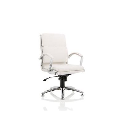 Classic Executive Chair Medium Back With Chrome Glides White