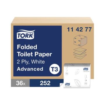 Tork Folded Toilet Paper White (Pack of 8712) 114277
